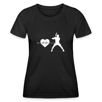 Battements de cœur de baseball - T-shirt sport Femme - noir - Devant - AI Model Female 172 light (172cm)