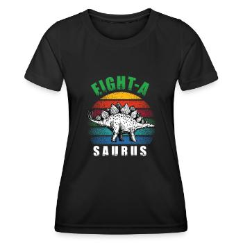 Eight-A Saurus - Frauen Funktions-T-Shirt - Schwarz - Vorne - AI Model Female 172 light (172cm)