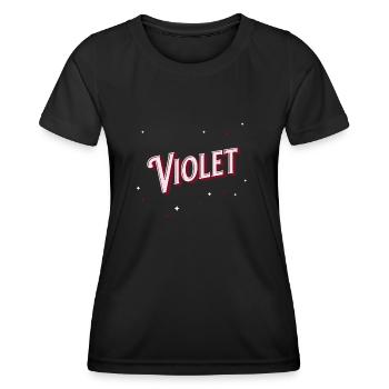Violet name personalized - Women's Functional T-Shirt - black - Front - AI Model Female 172 light (172cm)