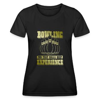 Expérience de bowling - T-shirt sport Femme - noir - Devant - AI Model Female 172 light (172cm)