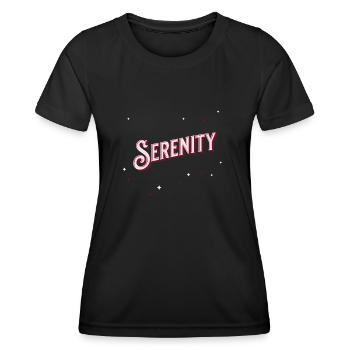 Nom sérénité personnalisé - T-shirt sport Femme - noir - Devant - AI Model Female 172 light (172cm)