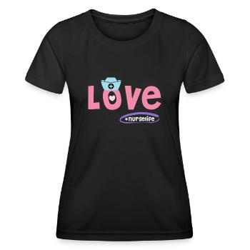 Nurselife Ich liebe meinen Job Krankenschwester - Frauen Funktions-T-Shirt - Schwarz - Vorne - AI Model Female 172 light (172cm)
