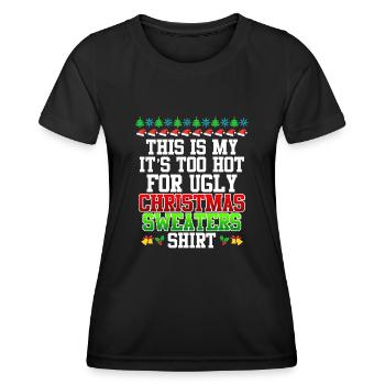 Ugly Christmas warm Christmas - Women's Functional T-Shirt - black - Front - AI Model Female 172 light (172cm)