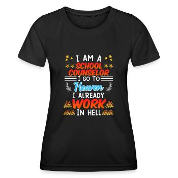 Je travaille déjà en enfer Compagnon d’école - T-shirt sport Femme - noir - Devant - AI Model Female 172 light (172cm)