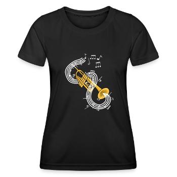 Trompete - Frauen Funktions-T-Shirt - Schwarz - Vorne - AI Model Female 172 light (172cm)