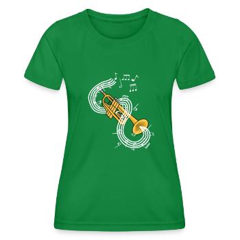 Trompete - Frauen Funktions-T-Shirt - Kelly Green - Vorne - AI Model Female 172 dark (172cm)