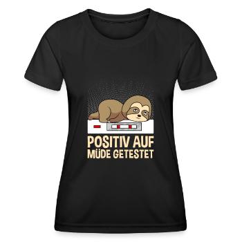 Tested positive for tired night shift - Women's Functional T-Shirt - black - Front - AI Model Female 172 light (172cm)
