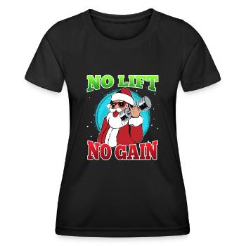 No Lift no Gain Nikolaus No Lift no Gift - Women's Functional T-Shirt - black - Front - AI Model Female 172 light (172cm)