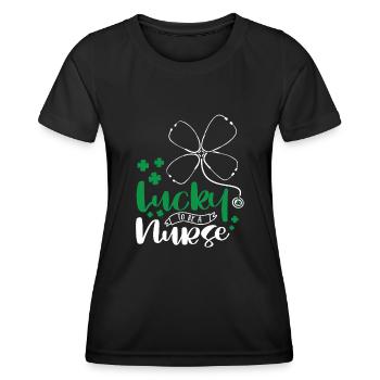 Chanceux d’être infirmier - T-shirt sport Femme - noir - Devant - AI Model Female 172 light (172cm)