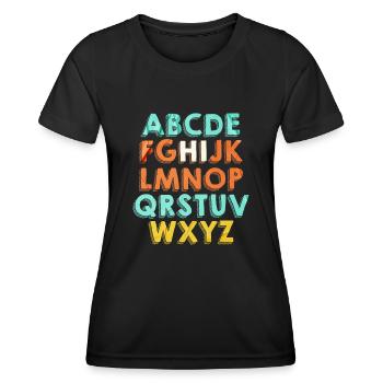 ABC Hello Kindergarten Back to School - T-shirt sport Femme - noir - Devant - AI Model Female 172 light (172cm)