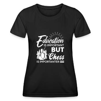 Chess is importanter - Women's Functional T-Shirt - black - Front - AI Model Female 172 light (172cm)