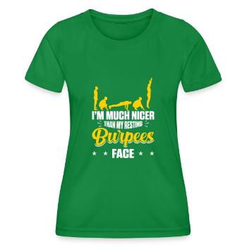 Burpees - T-shirt sport Femme - vert - Devant - AI Model Female 172 dark (172cm)