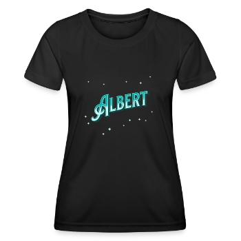 Albert Namen personalisiert - Frauen Funktions-T-Shirt - Schwarz - Vorne - AI Model Female 172 light (172cm)