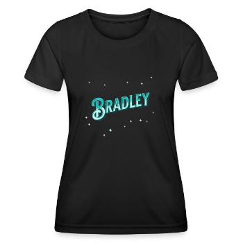 Le nom de Bradley personnalisé - T-shirt sport Femme - noir - Devant - AI Model Female 172 light (172cm)
