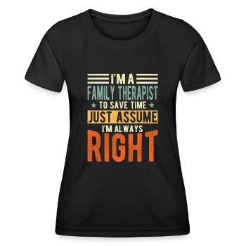 Thérapeute familial - T-shirt sport Femme - noir - Devant - AI Model Female 172 light (172cm)