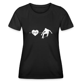 Skater Skate Heartbeat - T-shirt sport Femme - noir - Devant - AI Model Female 172 light (172cm)