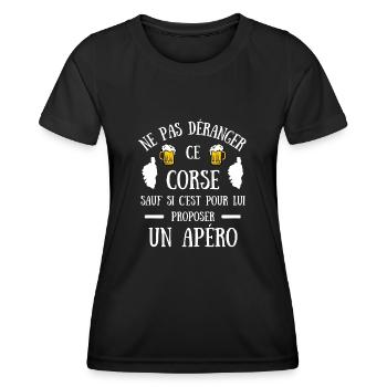 corse apéro humour corsica homme idée cadeau drole - T-shirt sport Femme - noir - Devant - AI Model Female 172 light (172cm)