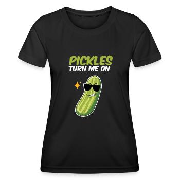 Pickles Turn Me On - Women's Functional T-Shirt - black - Front - AI Model Female 172 light (172cm)