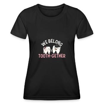 We belong together for a dental technician couple - Women's Functional T-Shirt - black - Front - AI Model Female 172 light (172cm)