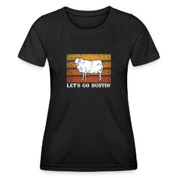 Let's Go Butin' Mutton Vintage Sheep Gift - Women's Functional T-Shirt - black - Front - AI Model Female 172 light (172cm)