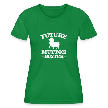 Future Mutton Buster Kinder Schaf Reitschule - Frauen Funktions-T-Shirt - Kelly Green - Vorne - AI Model Female 172 dark (172cm)