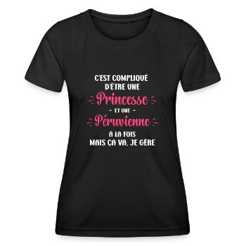 Princesse péruvienne - T-shirt sport Femme - noir - Devant - AI Model Female 172 light (172cm)