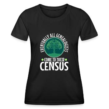 Finalement, tous les généalogistes viennent à leur recensement - T-shirt sport Femme - noir - Devant - AI Model Female 172 light (172cm)