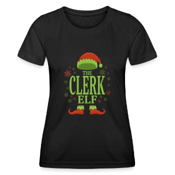 Clerk Christmas Elf - Women's Functional T-Shirt - black - Front - AI Model Female 172 light (172cm)
