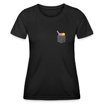 Pickleball Pocket - Frauen Funktions-T-Shirt - Schwarz - Vorne - AI Model Female 172 light (172cm)