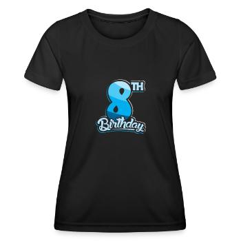 8e anniversaire Enfants Huit ans - T-shirt sport Femme - noir - Devant - AI Model Female 172 light (172cm)