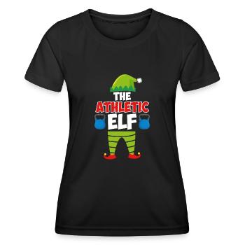 The Athletic Elf Christmas Athletics - Women's Functional T-Shirt - black - Front - AI Model Female 172 light (172cm)
