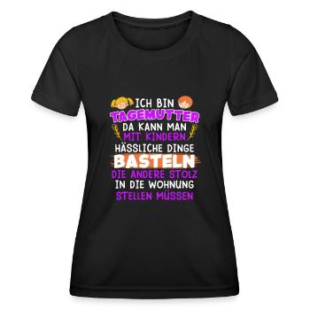 Ich kann hässliche Dinge basteln Tagesmutter - Frauen Funktions-T-Shirt - Schwarz - Vorne - AI Model Female 172 light (172cm)