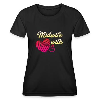 I am a midwife with heart midwife - Women's Functional T-Shirt - black - Front - AI Model Female 172 light (172cm)
