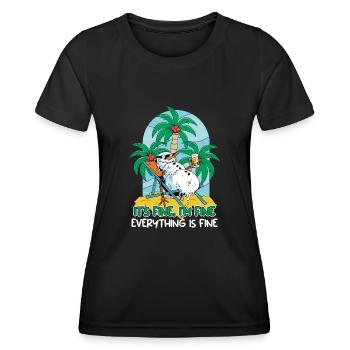 Tout va bien Schneemann chaise longue - T-shirt sport Femme - noir - Devant - AI Model Female 172 light (172cm)