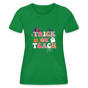 Trick ou Teach - T-shirt sport Femme - vert - Devant - AI Model Female 172 dark (172cm)