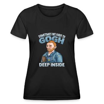 Van Gogh Art - Women's Functional T-Shirt - black - Front - AI Model Female 172 light (172cm)