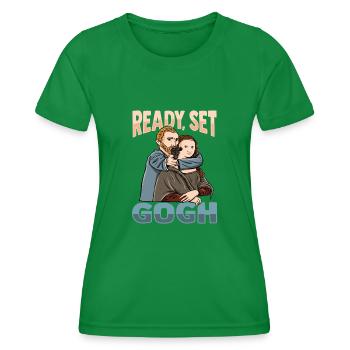 Van Gogh Art Mona Lisa - T-shirt sport Femme - vert - Devant - AI Model Female 172 dark (172cm)