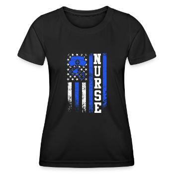 États-Unis Infirmière infirmière Infirmière Infirmière - T-shirt sport Femme - noir - Devant - AI Model Female 172 light (172cm)