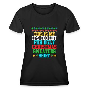 Noël moche Noël chaud - T-shirt sport Femme - noir - Devant - AI Model Female 172 light (172cm)