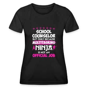 Multitasking Ninja is not a job School companion - Women's Functional T-Shirt - black - Front - AI Model Female 172 light (172cm)