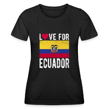 Ecuador Fahne - Frauen Funktions-T-Shirt - Schwarz - Vorne - AI Model Female 172 light (172cm)