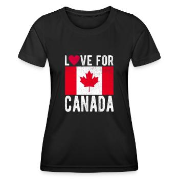 Drapeau du Canada - T-shirt sport Femme - noir - Devant - AI Model Female 172 light (172cm)