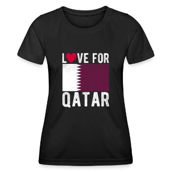 Katar Fahne - Frauen Funktions-T-Shirt - Schwarz - Vorne - AI Model Female 172 light (172cm)