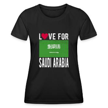 Saudi-arabien Fahne - Frauen Funktions-T-Shirt - Schwarz - Vorne - AI Model Female 172 light (172cm)