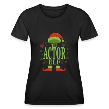 Schauspieler Weihnachtself - Frauen Funktions-T-Shirt - Schwarz - Vorne - AI Model Female 172 light (172cm)