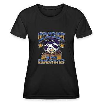 Avez-vous entendu parler du flic au lit qu’il était - T-shirt sport Femme - noir - Devant - AI Model Female 172 light (172cm)