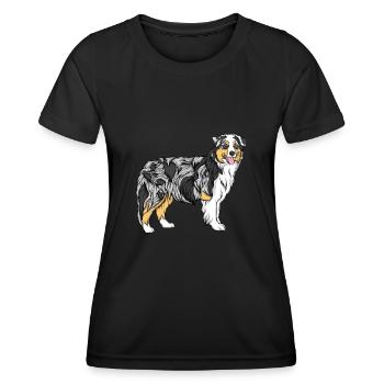 Border collie - Women's Functional T-Shirt - black - Front - AI Model Female 172 light (172cm)