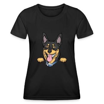 Dobermann - Frauen Funktions-T-Shirt - Schwarz - Vorne - AI Model Female 172 light (172cm)