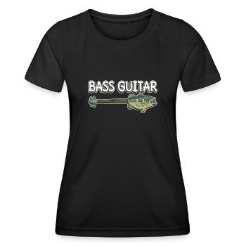 Guitare basse - Guitariste basse Basse - T-shirt sport Femme - noir - Devant - AI Model Female 172 light (172cm)