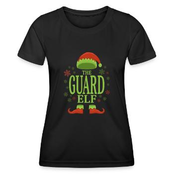 Security guard Christmas elf - Women's Functional T-Shirt - black - Front - AI Model Female 172 light (172cm)